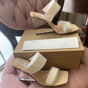 Steve Madden ISA Clear Wedge Heels